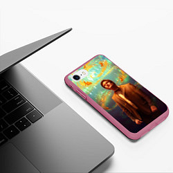 Чехол iPhone 7/8 матовый Рыбки, цвет: 3D-малиновый — фото 2