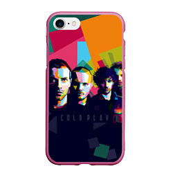 Чехол iPhone 7/8 матовый Coldplay, цвет: 3D-малиновый