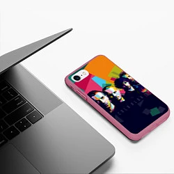 Чехол iPhone 7/8 матовый Coldplay, цвет: 3D-малиновый — фото 2