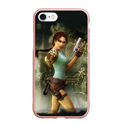 Чехол iPhone 7/8 матовый TOMB RAIDER, цвет: 3D-светло-розовый