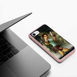 Чехол iPhone 7/8 матовый TOMB RAIDER, цвет: 3D-светло-розовый — фото 2
