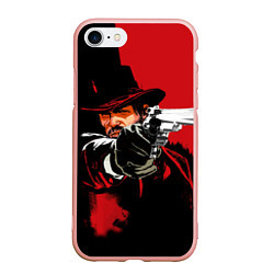 Чехол iPhone 7/8 матовый Red Dead Redemption, цвет: 3D-светло-розовый