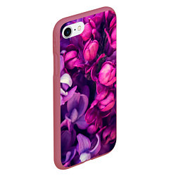 Чехол iPhone 7/8 матовый Тюльпановый сад, цвет: 3D-малиновый — фото 2