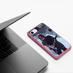 Чехол iPhone 7/8 матовый Грол с гитарой, цвет: 3D-малиновый — фото 2