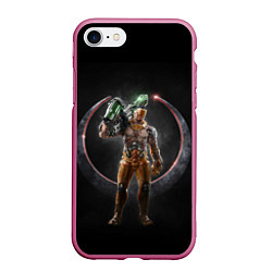 Чехол iPhone 7/8 матовый Quake Soldier, цвет: 3D-малиновый