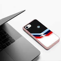 Чехол iPhone 7/8 матовый BMW M SPORT, цвет: 3D-светло-розовый — фото 2