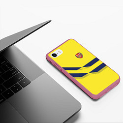 Чехол iPhone 7/8 матовый Arsenal FC: Yellow style, цвет: 3D-малиновый — фото 2
