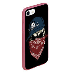 Чехол iPhone 7/8 матовый Bandit Skull, цвет: 3D-малиновый — фото 2