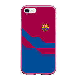 Чехол iPhone 7/8 матовый Barcelona FC: Blue style, цвет: 3D-малиновый