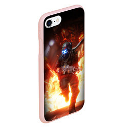 Чехол iPhone 7/8 матовый Titanfall fighter runs, цвет: 3D-светло-розовый — фото 2