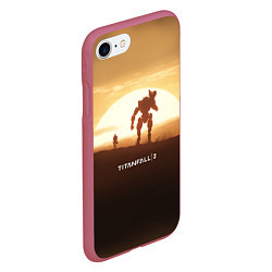 Чехол iPhone 7/8 матовый Titanfall 2: Sunrise, цвет: 3D-малиновый — фото 2