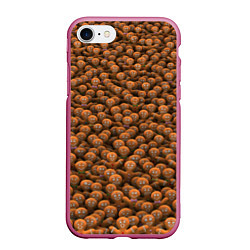 Чехол iPhone 7/8 матовый Имбирные печеньки, цвет: 3D-малиновый