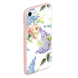 Чехол iPhone 7/8 матовый Сирень и Пионы, цвет: 3D-светло-розовый — фото 2