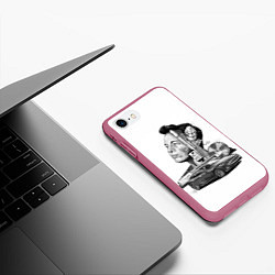 Чехол iPhone 7/8 матовый Илон Маск, цвет: 3D-малиновый — фото 2