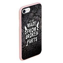 Чехол iPhone 7/8 матовый Made from broken parts, цвет: 3D-светло-розовый — фото 2