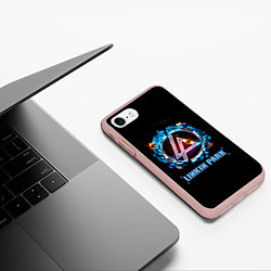 Чехол iPhone 7/8 матовый Linkin Park: Engine, цвет: 3D-светло-розовый — фото 2