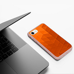 Чехол iPhone 7/8 матовый Orange abstraction, цвет: 3D-светло-розовый — фото 2