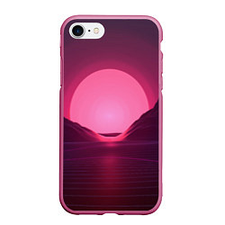 Чехол iPhone 7/8 матовый Cyber Sun, цвет: 3D-малиновый
