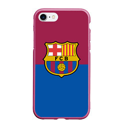 Чехол iPhone 7/8 матовый Barcelona FC: Duo Color, цвет: 3D-малиновый