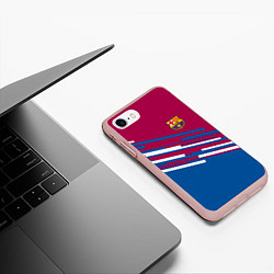 Чехол iPhone 7/8 матовый Barcelona FC: Sport Line 2018, цвет: 3D-светло-розовый — фото 2