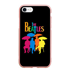 Чехол iPhone 7/8 матовый The Beatles: Colour Rain, цвет: 3D-светло-розовый