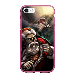 Чехол iPhone 7/8 матовый Bad Santa Claus, цвет: 3D-малиновый