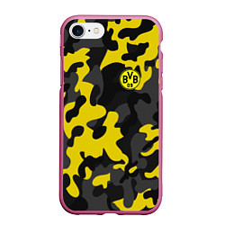 Чехол iPhone 7/8 матовый Borussia 2018 Military Sport, цвет: 3D-малиновый