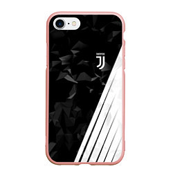 Чехол iPhone 7/8 матовый FC Juventus: Abstract, цвет: 3D-светло-розовый