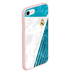 Чехол iPhone 7/8 матовый FC Real Madrid: Abstract, цвет: 3D-светло-розовый — фото 2