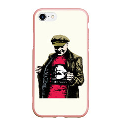 Чехол iPhone 7/8 матовый Стильный Ленин, цвет: 3D-светло-розовый