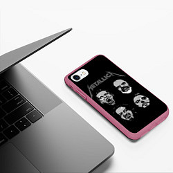 Чехол iPhone 7/8 матовый Metallica Vampires, цвет: 3D-малиновый — фото 2