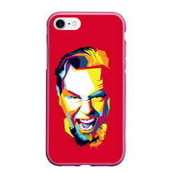 Чехол iPhone 7/8 матовый Metallica Rock, цвет: 3D-малиновый