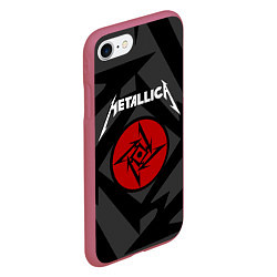 Чехол iPhone 7/8 матовый Metallica Star, цвет: 3D-малиновый — фото 2