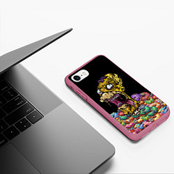 Чехол iPhone 7/8 матовый Zombie Homer, цвет: 3D-малиновый — фото 2
