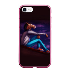 Чехол iPhone 7/8 матовый BoJack, цвет: 3D-малиновый