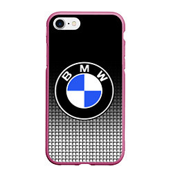 Чехол iPhone 7/8 матовый BMW 2018 Black and White IV, цвет: 3D-малиновый
