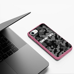 Чехол iPhone 7/8 матовый Rainbow Six: Grey Mozaic, цвет: 3D-малиновый — фото 2