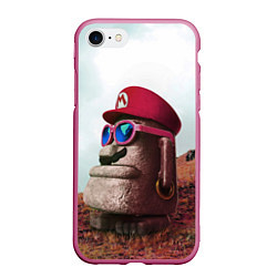 Чехол iPhone 7/8 матовый Super Mario: A Thing, цвет: 3D-малиновый