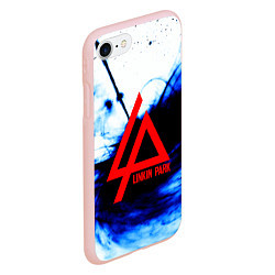 Чехол iPhone 7/8 матовый Linkin Park blue smoke, цвет: 3D-светло-розовый — фото 2
