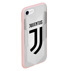 Чехол iPhone 7/8 матовый FC Juventus: Silver Original, цвет: 3D-светло-розовый — фото 2