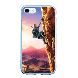 Чехол iPhone 7/8 матовый Zelda Rock цвета 3D-голубой — фото 1