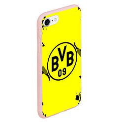 Чехол iPhone 7/8 матовый FC Borussia Dortmund: Yellow & Black, цвет: 3D-светло-розовый — фото 2