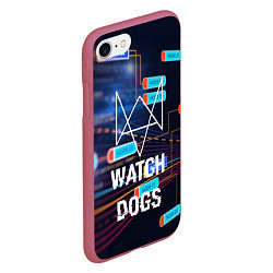 Чехол iPhone 7/8 матовый Watch Dogs, цвет: 3D-малиновый — фото 2