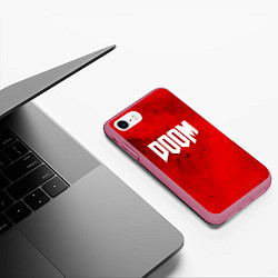 Чехол iPhone 7/8 матовый DOOM: Marsian Blood, цвет: 3D-малиновый — фото 2