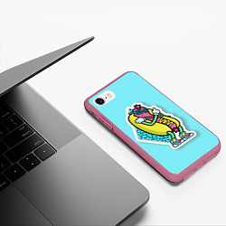 Чехол iPhone 7/8 матовый Хот-Дог, цвет: 3D-малиновый — фото 2