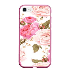 Чехол iPhone 7/8 матовый Spring Flowers, цвет: 3D-малиновый