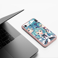 Чехол iPhone 7/8 матовый Hatsune Miku, цвет: 3D-светло-розовый — фото 2