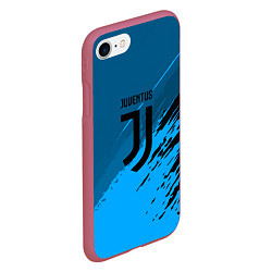 Чехол iPhone 7/8 матовый FC Juventus: Abstract style, цвет: 3D-малиновый — фото 2