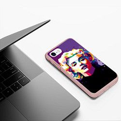 Чехол iPhone 7/8 матовый Marilyn Monroe, цвет: 3D-светло-розовый — фото 2