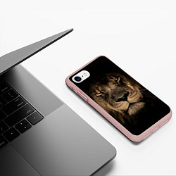 Чехол iPhone 7/8 матовый Львиный взгляд, цвет: 3D-светло-розовый — фото 2
